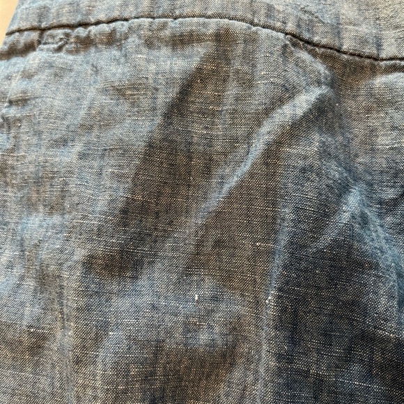 Loft Blue Scalloped Edge Linen/Cotton Shorts - Picture 11 of 12